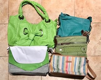 Large selection of handbags
