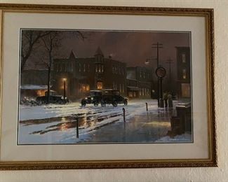 Limited edition print by George Kovach. Matted and framed approx 24 x 30 inches. WAS $350, NOW $40.  