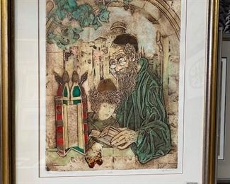 Framed print of Rabbi.  Approx. 32 x 40 inches. NOW $50