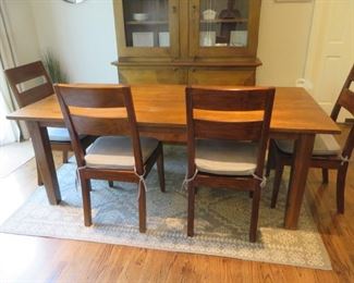 Crate & Barrel  " Basque Collection" Table with Bench & 4  Ladderback Chairs
29.5 H x 82 L x 38 W
