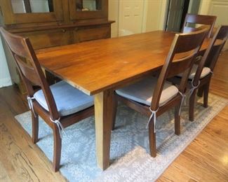 Crate & Barrel  " Basque Collection" Table with Bench & 4  Ladderback Chairs
29.5 H x 82 L x 38 W

