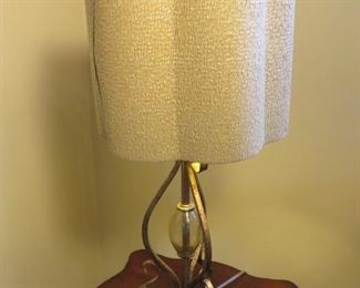 Metal & Gold Finish Table Lamp
with Glass Center accent
