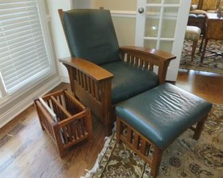 Mission Arts & Crafts Chair & Ottoman
