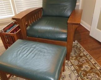 Mission Arts & Crafts Chair & Ottoman
