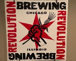 REVOLUTION BREWING Chicago anti-hero METAL TACKER SIGN
