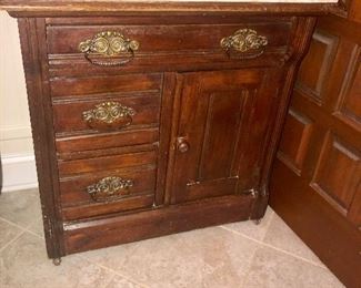 Cute little marble top antique chest..great for extra storage 