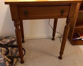 We have two of these adorable antique tables... great for bedside tables 