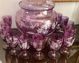 Stunning Amethyst Lemonade Set.. VERY OLD AND MINT CONDITION! Very rare 