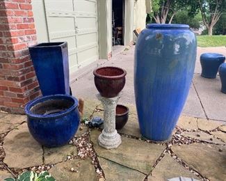 Glazed planters many from Mulhals 