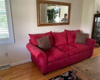 Couch is 96"wide by 37" deep  PRICE $300