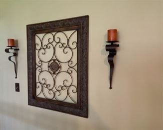 Sconces $20 and Framed with Metal and Wood $20