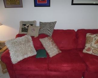 Flexsteel sectional, 2 pieces.  Shows wear  but very comfortable..Should clean up with steaming - will be priced accordingly