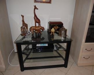 Black/Glass 3 shelf TV Console