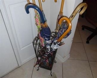 Umbrella stand and umbrellas