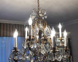 Stunning antique French wired chandelier. Completely restored! 