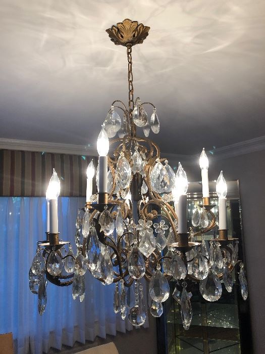 Stunning antique French wired chandelier. Completely restored! 