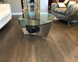 Sleek Modern Metal and Glass Coffee Table (can be sold with end table as a set) (54 L x 32 W x 17 H) purchased at Donenick's