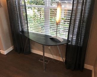 Contemporary Black and Steel Surfboard Area Table (52 L x 117 W x 30 H) purchased at Humble Abode - Love this piece!
