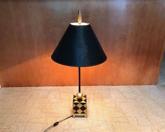 Black n Gold Checkerboard Lamp  (31 H) Purchased at Metro Lighting