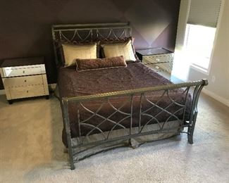 Guest Bedroom QUEEN Sleigh Bed w/Custom Bedding & Pillows included