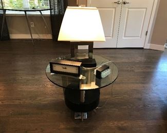 Sleek Modern Metal and Glass End Table (can be sold as a set) (26 L x 26 W x 21H) purchased at Dolenick's