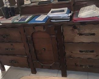 solid nice wood dresser with deep drawers