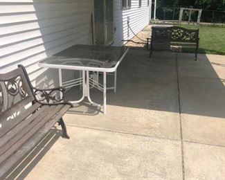 Patio table ( chairs in garage) 