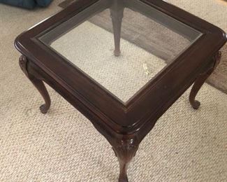 Glass top end table 
