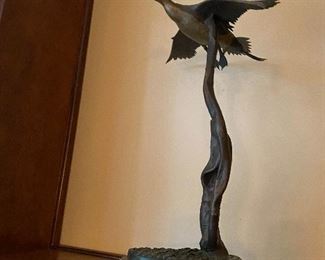 Bronze sculpture of a Pintail Drake by Greg Rusinyak # 10/35
