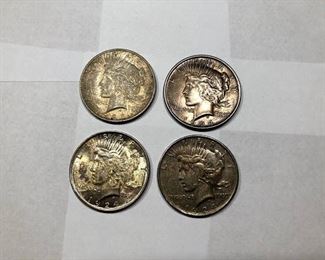 1924 and 1923 Peace Dollar Coins