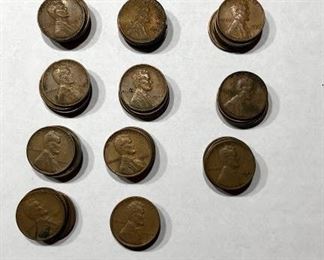 War time wheat penny coins