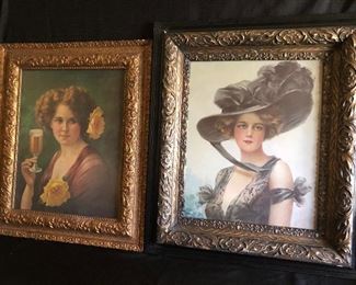 SECOND ONE IS LARGE FRAMED CHROMOLITHOGRAPH VICTORIAN WOMAN