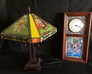 Yorkie Lamp and Clock