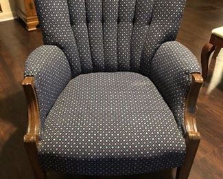 Blue Upholstered Wingback Armchair