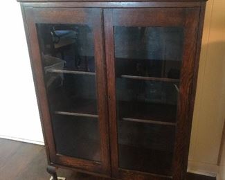 Antique Cabinet with 2 Glass Doors and 2 Shelves