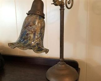 Vintage Bronze Parlor, Table, Reading Lamp