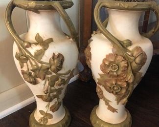 Pair of Royal Dux Bohemian Porcelain Vase