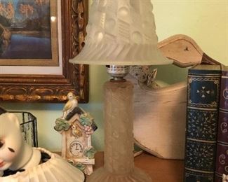 2 Vintage Frosted Lamps