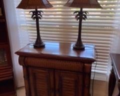 2- Cindy Crawford cabinet Bahama style $ 185 - Lamps $70 pair 
