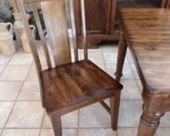 9- Wood farm table 8’ L x 42”W + 6 chairs 		$ 450
