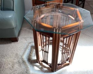 $160 One of two bamboo tables 