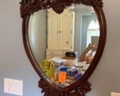 $60 Mahogany style mirror heart shape