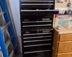 Tall tool chest filled with tools