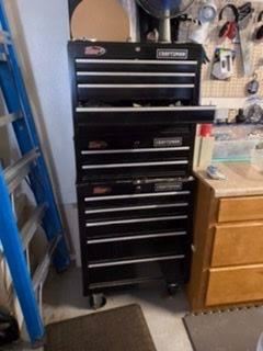 Tall tool chest filled with tools