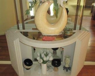 Ornate Half Moon Accent Table