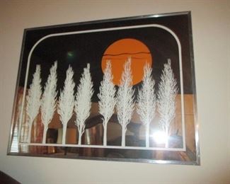 Vintage Mirrored Screen Print Art Graphics from The 70's
