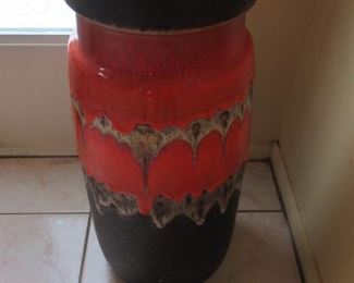 Mid-Century Drip Glaze Large Vase/Umbrella Stand 