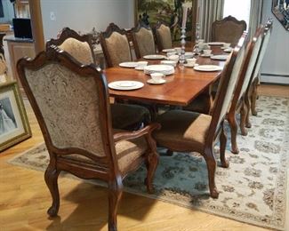 10 Chairs, Extension Table Great Condition