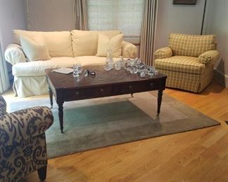 Stuart Swan Coffee Table and a sampling of immaculate upholstered furniture