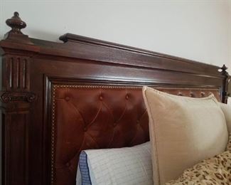 Leather tufted king size headboard